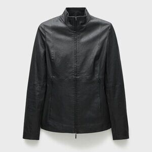 Mango Black Leather Jacket